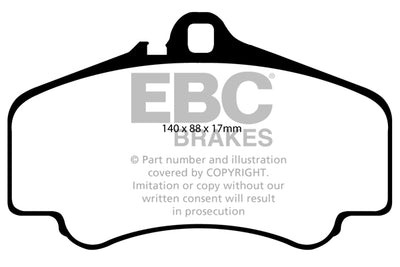 EBC Porsche 996 911 Yellowstuff Street and Track Front Brake Pads - Brembo Caliper