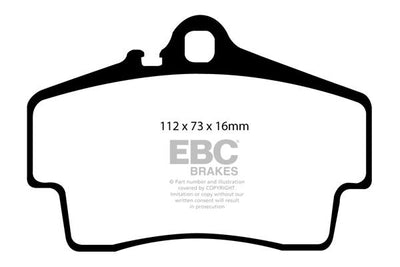 EBC Porsche 996 997 986 987 Orangestuff Race Rear Brake Pads - Brembo Caliper (Inc. 911 Carrera, 911 Carrera 4, Boxster S & Cayman S)