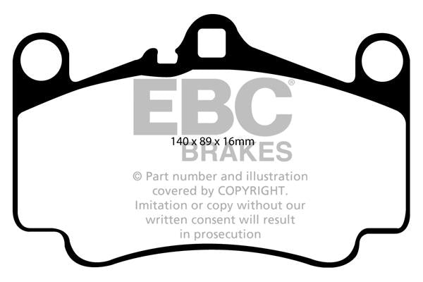 EBC Porsche 996 997 Redstuff Sport Front Brake Pads - Brembo Caliper Inc. 911 Carrera, 911 Carrera S, 911 Carrera 4S & 911 Carrera GTS