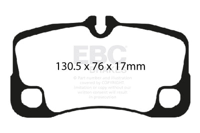 EBC Porsche 997 Yellowstuff Street and Track Rear Brake Pads - Brembo Caliper (Inc. 911 Carrera 4, 911 GT3, 911 GT3 RS & 911 Turbo S)