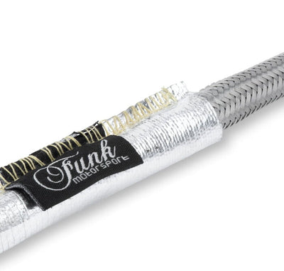 Funk Motorsport Silver Sewn Heat Sleeving ideal for fuel lines and wiring