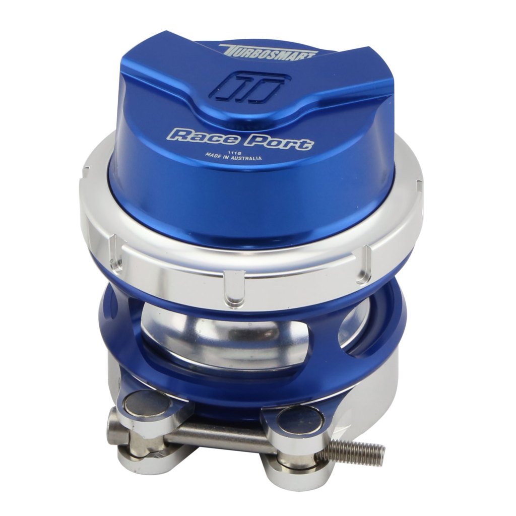 Turbosmart Gen V Race Port Blow Off Valve BOV - BLUE With Female Flange